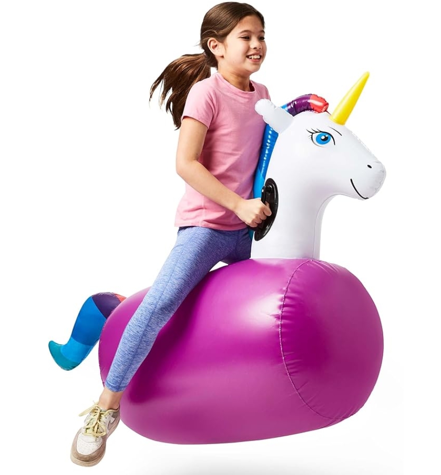 Inflatable Unicorn Riding Bouncing Hop toy