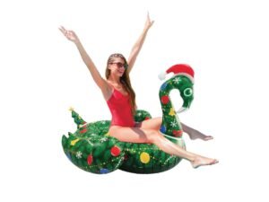 PRODUCT PHOTOGRAPH — CHRISTMAS INFLATABLE FLAMINGO RIDE ON FLOAT