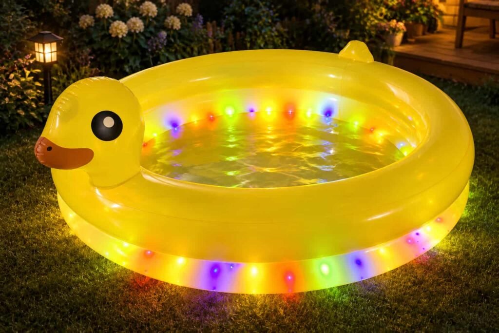 PRODUCT PHOTOGRAPH — Inflatable Duck Pool with LED Light
