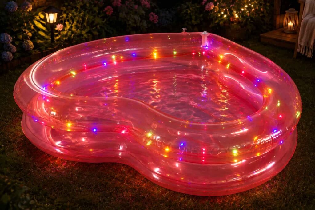PRODUCT PHOTOGRAPH — Inflatable Heart Pool with LED Light