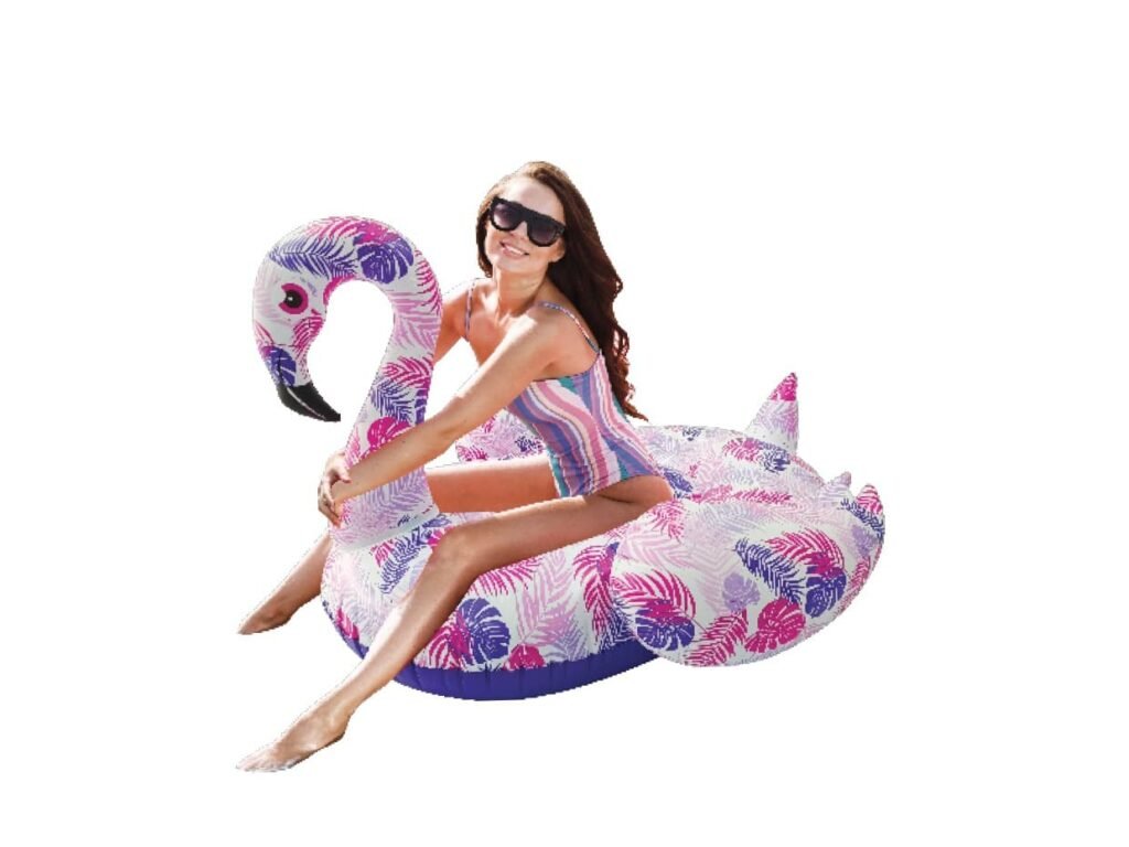 PRODUCT PHOTOGRAPH — Leaves Printing Flamingo Ride-on Float