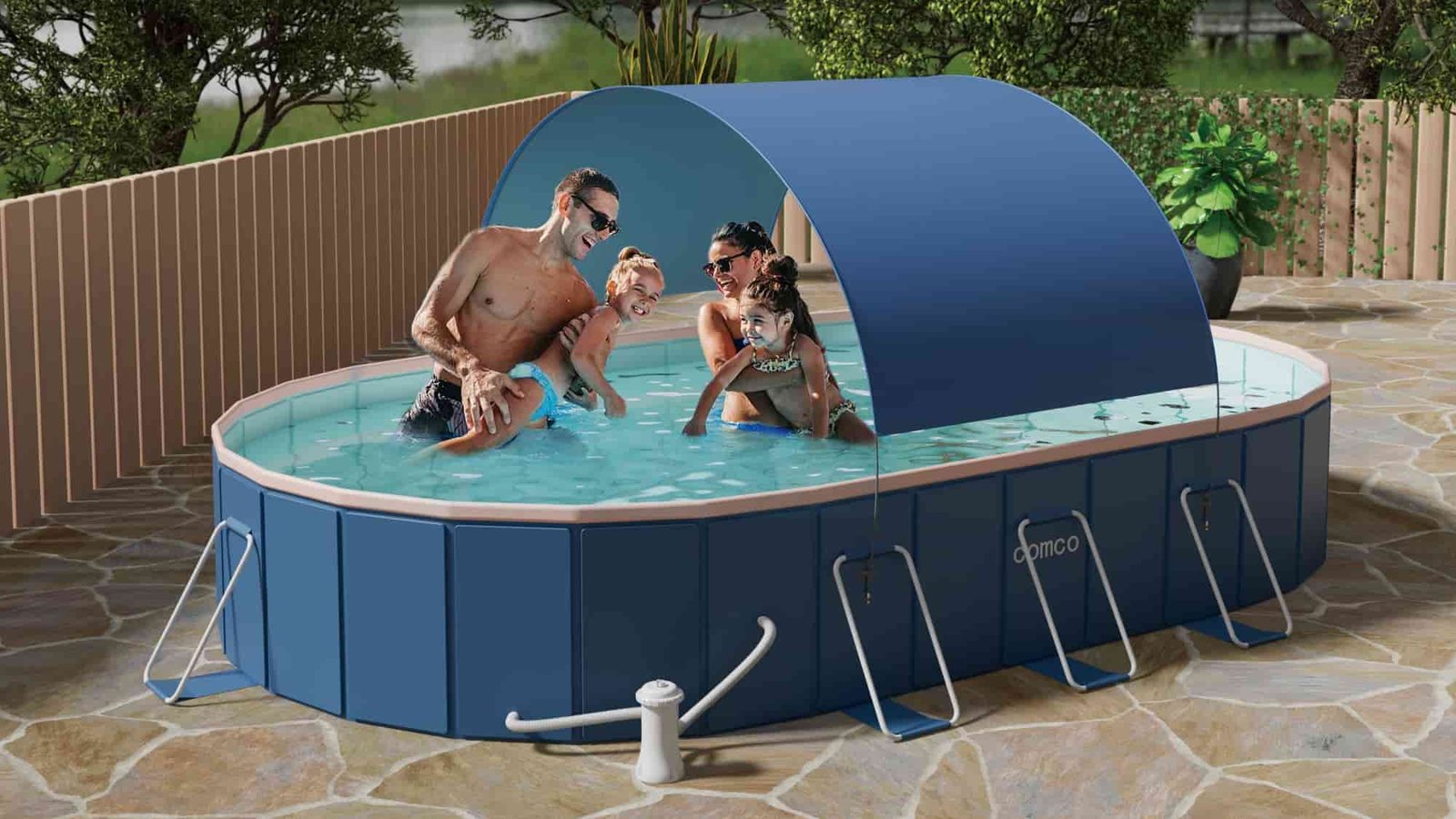 COMCO Foldable Non-Inflatable Pool Gen 2 with Tent
