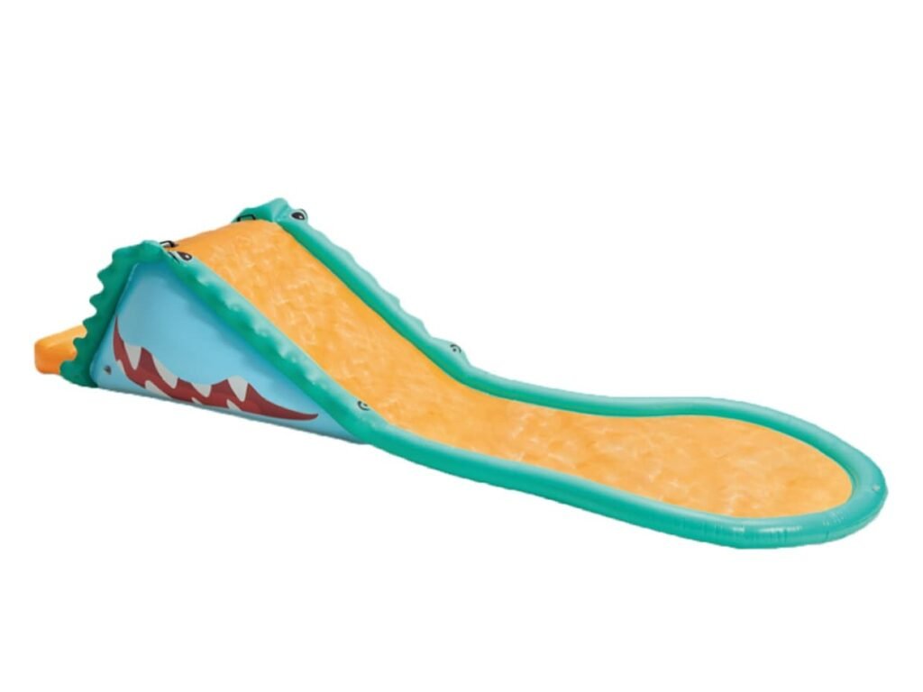 PRODUCT PHOTOGRAPH — Inflatable Shark Splash Pool Water Slide with Pool