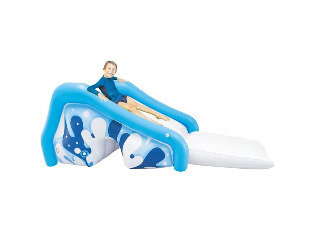 PRODUCT PHOTOGRAPH — Inflatable Outdoor Pool Water Slide with Built-In Sprinkler