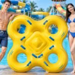 Commercial 4-person water park slide raft with multiple reinforced handles
