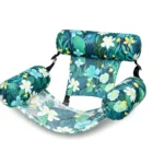 PRODUCT PHOTOGRAPH — Fabric-Covered U-Shaped Pool Float Chair with Mesh Seat — 2