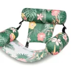 PRODUCT PHOTOGRAPH — Fabric-Covered U-Shaped Pool Float Chair with Mesh Seat — 3