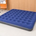 Low-profile air mattress in a room setting