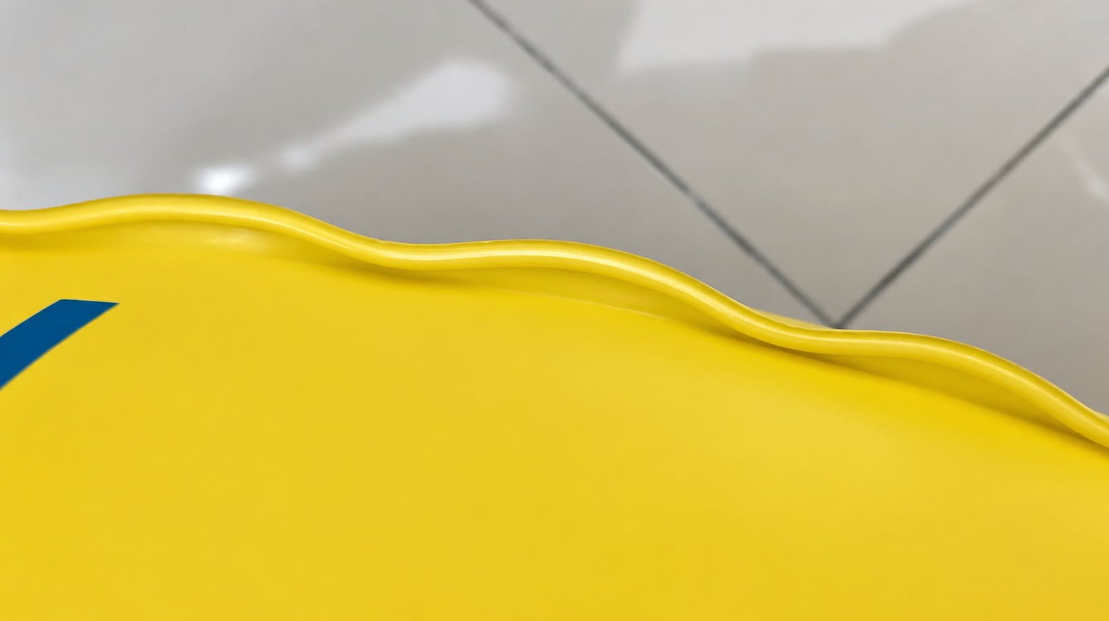 High-frequency welded seam on a commercial water park slide tube